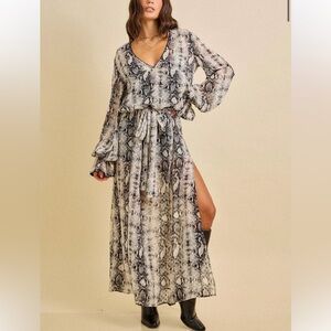 NWT Boho Snake Print Maxi Dress
